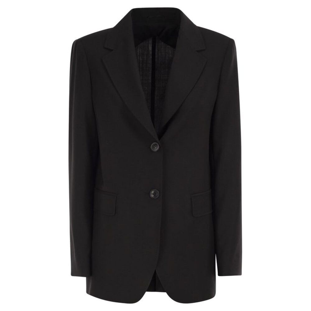 Maxmara Studio Women Mstassenzi – Pure Virgin Wool Single-Breasted Blazer